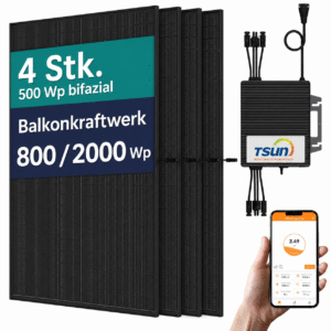 Balkonkraftwerk 4x 500Wp +1x TSUN TSOL-MS2000 (800W)